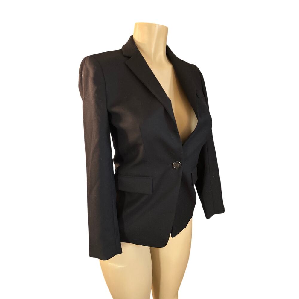 NWT Women 00P Petite J.Crew B0327 Regent Blazer Black Wool Flannel Suit Jacket